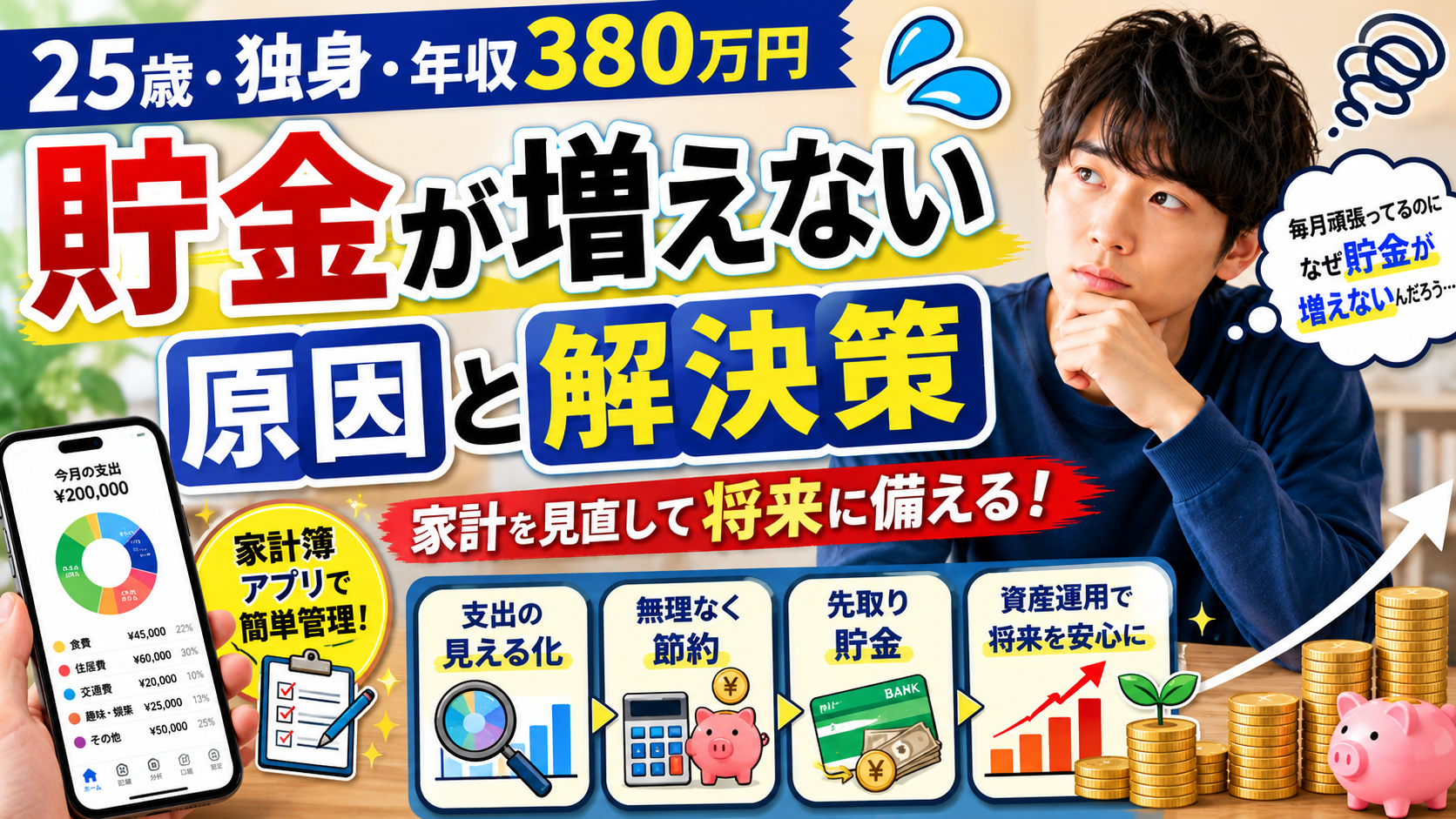 25歳で貯金が増えない原因とは？家計を見直して将来に備える方法